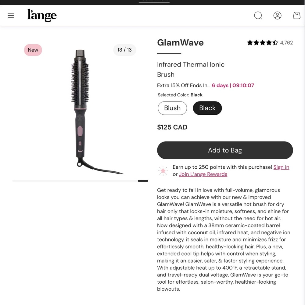 GlamWave Infrared Thermal Ionic Brush NEW
